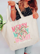 Load image into Gallery viewer, Canvas Christmas Totes