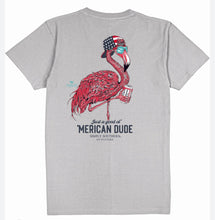 Load image into Gallery viewer, Simply Southern Short Sleeve - Merican Dude - Flamingo - Fog
