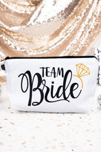 Load image into Gallery viewer, Team Bride -White Zipper Pouch