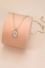 Load image into Gallery viewer, MONOGRAM INITIAL RECTANGLE PEARLY CHARM NECKLACE