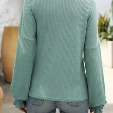 Load image into Gallery viewer, Women's Comfy Striped Long-Sleeved Sweater Top--Lake Green