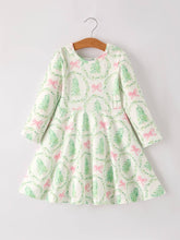 Load image into Gallery viewer, Festive Christmas Tree & Wreath Girls Dress