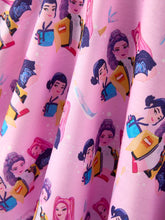 Load image into Gallery viewer, K POP Huntr/X -Pink Characters Print Short Sleeve Girls Dress