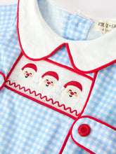 Load image into Gallery viewer, Christmas Santa Embroidered Boys Jon Jon Peter Pan Collar