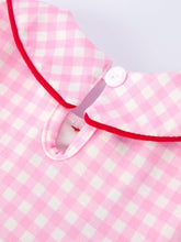 Load image into Gallery viewer, Girls' Valentine's Day Heart Smocking Embroidered Plaid Dress