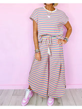 Load image into Gallery viewer, All About That Stripe-- Tee and Pants Set--Pink Stripe