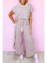 Load image into Gallery viewer, All About That Stripe-- Tee and Pants Set--Pink Stripe