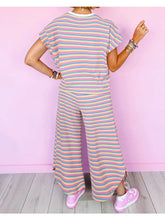 Load image into Gallery viewer, All About That Stripe-- Tee and Pants Set--Pink Stripe