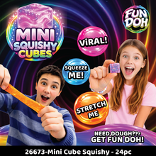 Load image into Gallery viewer, Fun Doh MINI Squishy Cube 2 Pack VIRAL Variety - 24/Display