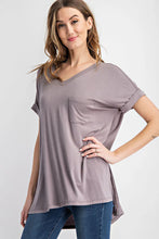 Load image into Gallery viewer, PLUS SIZE V NECK SHORT SLEEVE TOP BY RAE MODE