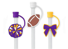 Load image into Gallery viewer, WE'VE GOT SPIRIT PURPLE + YELLOW
Straw Topper Set