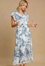 Load image into Gallery viewer, Umgee Two Tone Landscape Print Midi Dress