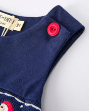 Load image into Gallery viewer, Navy Santa Sleigh Romper