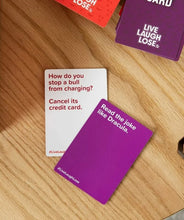 Load image into Gallery viewer, Live Laugh Lose - the Adult Party Game Where You Compete to Make Corny Jokes Funny by What Do You Meme?