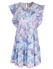 Load image into Gallery viewer, Simply Southern Ruffle Flutter Sleeve Watercolor Tiered Dress