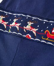 Load image into Gallery viewer, Navy Santa Sleigh Romper
