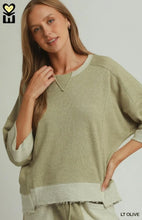 Load image into Gallery viewer, Umgee Weathered Vintage Pullover - Lt Olive