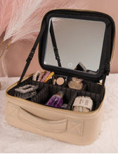 Load image into Gallery viewer, Simply Southern PU Leather Makeup Travel Case With LED Mirror Light