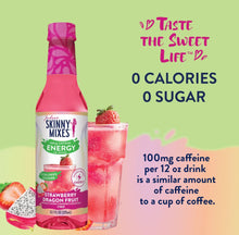 Load image into Gallery viewer, Skinny Mixes Sugar Free Strawberry Dragon Fruit Energy Syrup