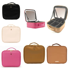 Load image into Gallery viewer, Simply Southern PU Leather Makeup Travel Case With LED Mirror Light