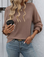Load image into Gallery viewer, Casual Knit Striped Sweater - Khaki