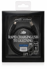 Load image into Gallery viewer, Simply Southern Rapid Charging Lighting Cable -3ft