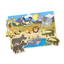 Load image into Gallery viewer, Melissa and Doug- Safari Peg Puzzle