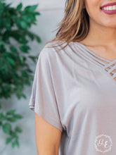 Load image into Gallery viewer, Feeling Blessed "Everyday" Tee V-Neck Criss Cross Neck Line