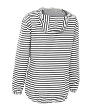 Load image into Gallery viewer, Charles River-Women's Gray & White Stripe Anorak