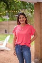 Load image into Gallery viewer, Feeling Blessed "Everyday" Tee V-Neck Criss Cross Neck Line