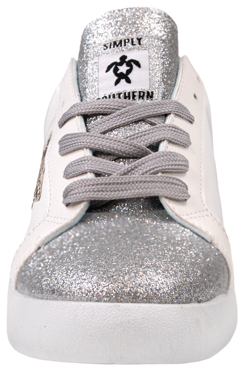 The Pixie Sneaker In Silver Sparkle – Southern House