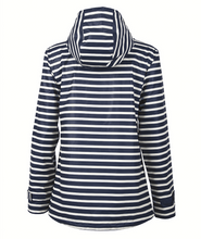 Load image into Gallery viewer, Charles River--New Englander Rain Jacket--Full Zip--Navy & White Stripe