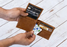 Load image into Gallery viewer, Engraved "W" Wallet--Black or Brown Available