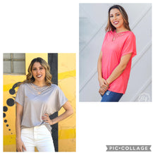 Load image into Gallery viewer, Feeling Blessed "Everyday" Tee V-Neck Criss Cross Neck Line