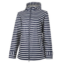 Load image into Gallery viewer, Charles River--New Englander Rain Jacket--Full Zip--Navy & White Stripe