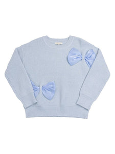 Simply Southern Elliana Sweater--Bow--Blue