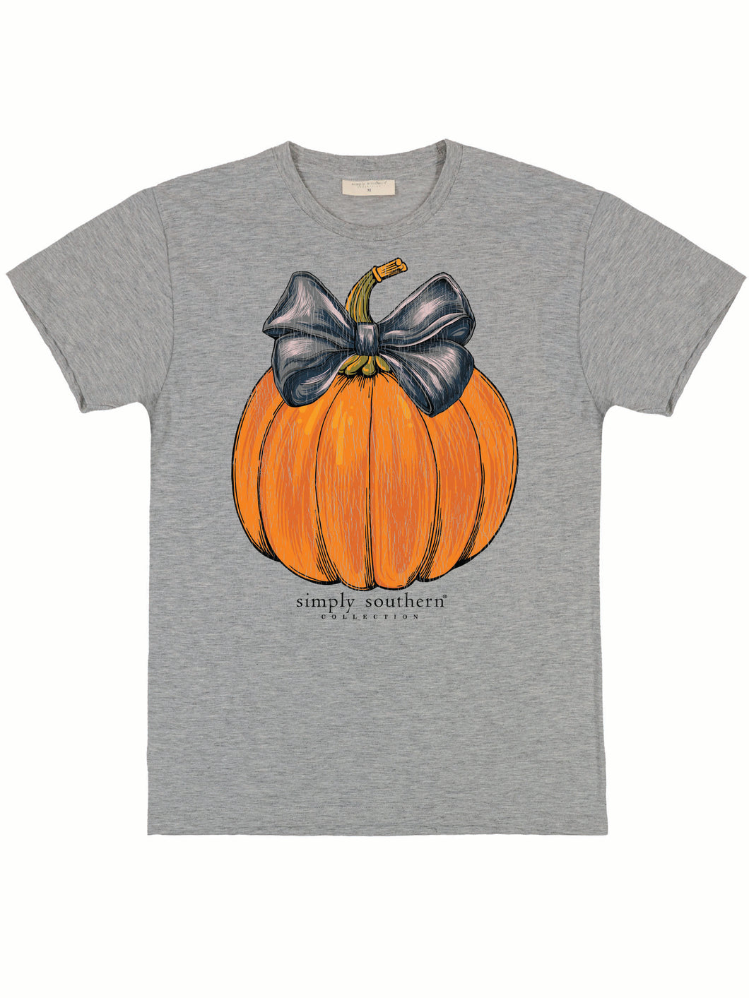 Simply Southern Short Sleeve Tee--Pumpkin--Storm Heather