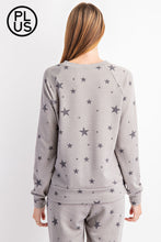 Load image into Gallery viewer, PLUS SIZE, STAR PRINTED LONG SLEEVE TOP BY RAE MODE
