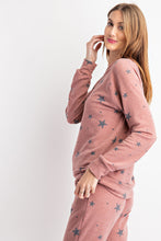 Load image into Gallery viewer, PLUS SIZE, STAR PRINTED LONG SLEEVE TOP BY RAE MODE
