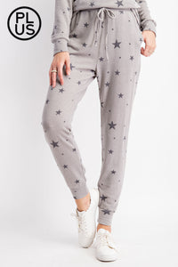 PLUS SIZE STAR PRINT JOGGERS BY RAE MODE