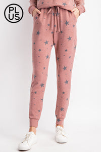 PLUS SIZE STAR PRINT JOGGERS BY RAE MODE