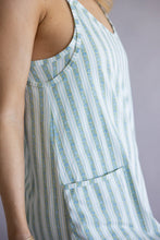 Load image into Gallery viewer, Simply Southern Tara-Romper Dress--Robin's Egg Stripe
