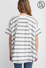 Load image into Gallery viewer, PLUS SIZE STRIPED SHORT SLEEVE TOP BY RAE MODE
