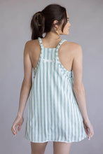 Load image into Gallery viewer, Simply Southern Tara-Romper Dress--Robin's Egg Stripe
