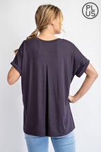 Load image into Gallery viewer, PLUS SIZE V NECK SHORT SLEEVE TOP BY RAE MODE
