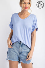 Load image into Gallery viewer, PLUS SIZE V NECK SHORT SLEEVE TOP BY RAE MODE
