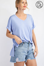 Load image into Gallery viewer, PLUS SIZE V NECK SHORT SLEEVE TOP BY RAE MODE
