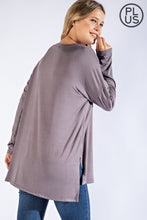 Load image into Gallery viewer, PLUS SIZE BASIC LONG SLEEVE TOP WITH POCKET BY RAE MODE
