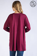 Load image into Gallery viewer, PLUS SIZE BASIC LONG SLEEVE TOP WITH POCKET BY RAE MODE
