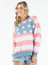 Load image into Gallery viewer, Simply Southern USA Bows Patchwork Crew
